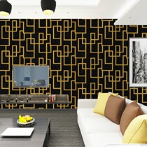 Chinese classical Ming and Qing three-dimensional relief sofa TV background wallpaper backgrain pane black background gold living room wallpaper