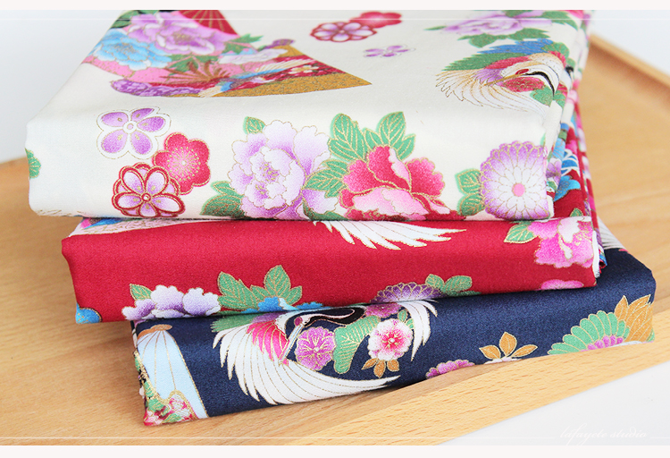 Quần áo Nhật Bản đồ ngủ vải kimono vải dập nóng in vải thủ công DIY quần áo trẻ em vải dạ