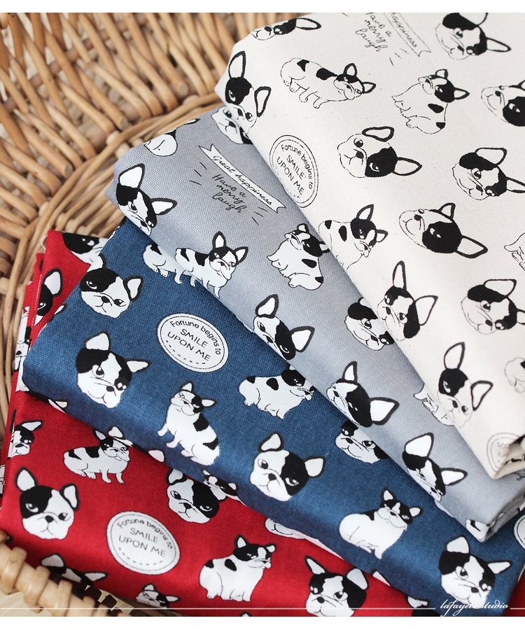 Nhập khẩu bông Nhật Bản Gubu Bulldog Khăn trải bàn bằng vải in Khăn trải giường Giường bằng tay DIY vải cotton poly