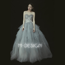 Min design original wedding dress bridal dress elegant puffy skirt backless go out gauze tailing wedding dress