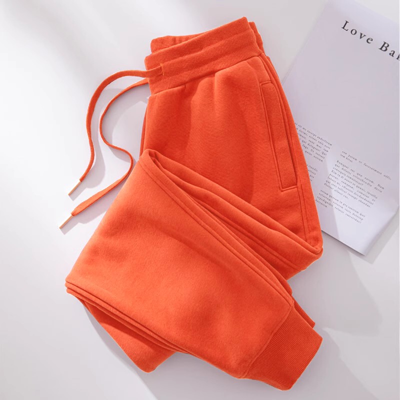 Women's Casual Pants 2026 New Spring and Autumn Thin Orange-Red Sweatpants Winter Fleece Thick Jogger Pants Long Trousers Women's Casual Pants 2026 New Spring and Autumn Thin Orange-Red Sweatpants Winter Fleece Thick Jogger Pants Long Trousers