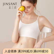 Gold Triple Taneogenuine Silk Anti-Walking Light Harp Smear Woman Breathable Adolescent Girls Sports Bra Underwear