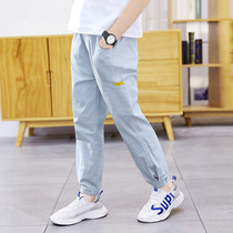 Spring and summer 2021 new boys childrens clothing pure cotton anti-mosquito casual trousers trendy handsome fashionable thin section students