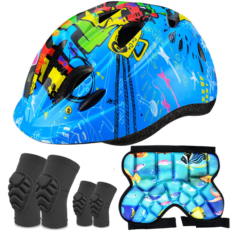 Children's anti-fall pants Soft protective helmet suit kneecap armguard and hip safety protective wheel sliding shoes Ice Balance Car