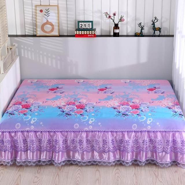 Big kang skirt Tatami bed skirt One side skirt Lace lace bed cover Rural big kang side Kang skirt Four season bed sheets