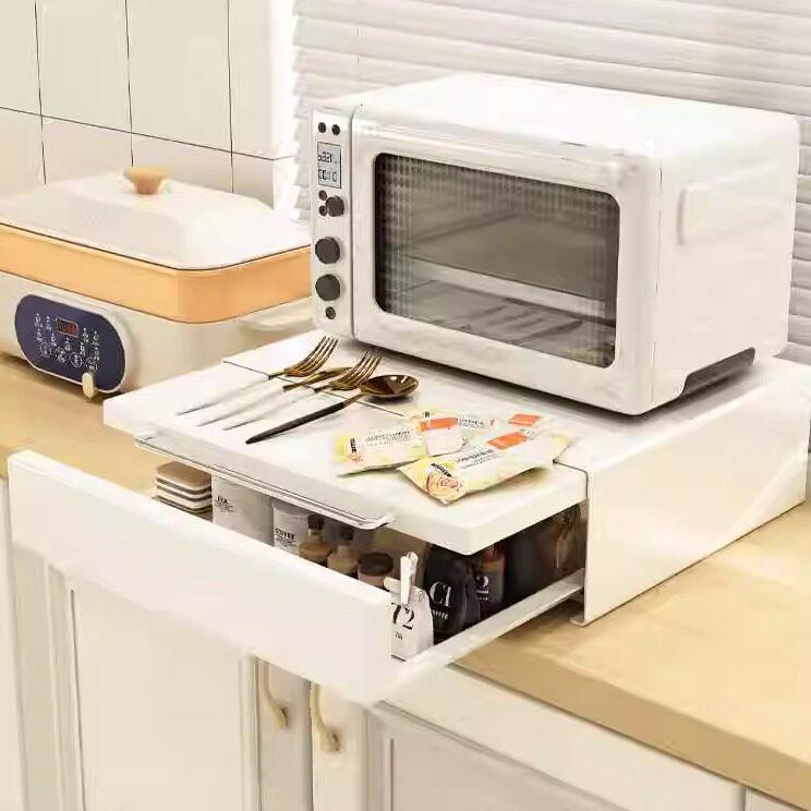 Microwave coffee machine storage rack tea set coffee utensil storage countertop dustproof cup holder coffee capsule storage