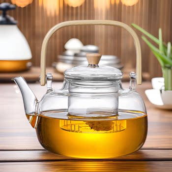 Heat-Resistant Glass Teapot, Tea Maker, Electric Ceramic Stove, Teapot, Electric Tea Stove, Household Teapot, White Tea Set