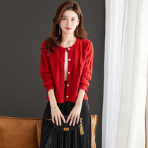 Knitted Cardigan Womens Jacket Short Style Autumn New 2023 Korean Style Round Neck Loose Knitted Shawl Womens Sweater Outerwear