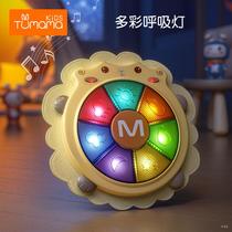 Factory direct sales childrens music drum early education educational sheep hand drum soothing sleep baby toys 0-1 years old hot