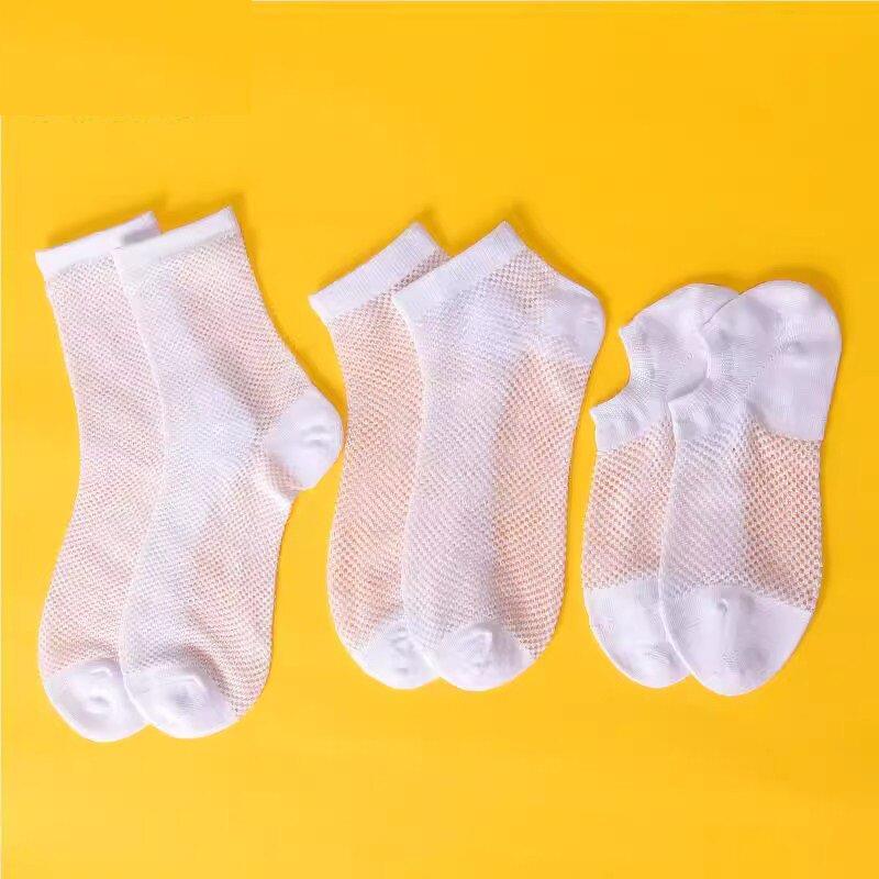 Summer Mesh Socks, Anti-Odor, Breathable Mid-Calf Socks, Men's and Women's Pure Cotton Thin Mesh Socks, Hollow Short Socks, Youth Thin Socks