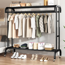 Clothes rack floor-standing vertical bedroom clothes hanger removable wheeled coat rack home living room simple clothes drying rack
