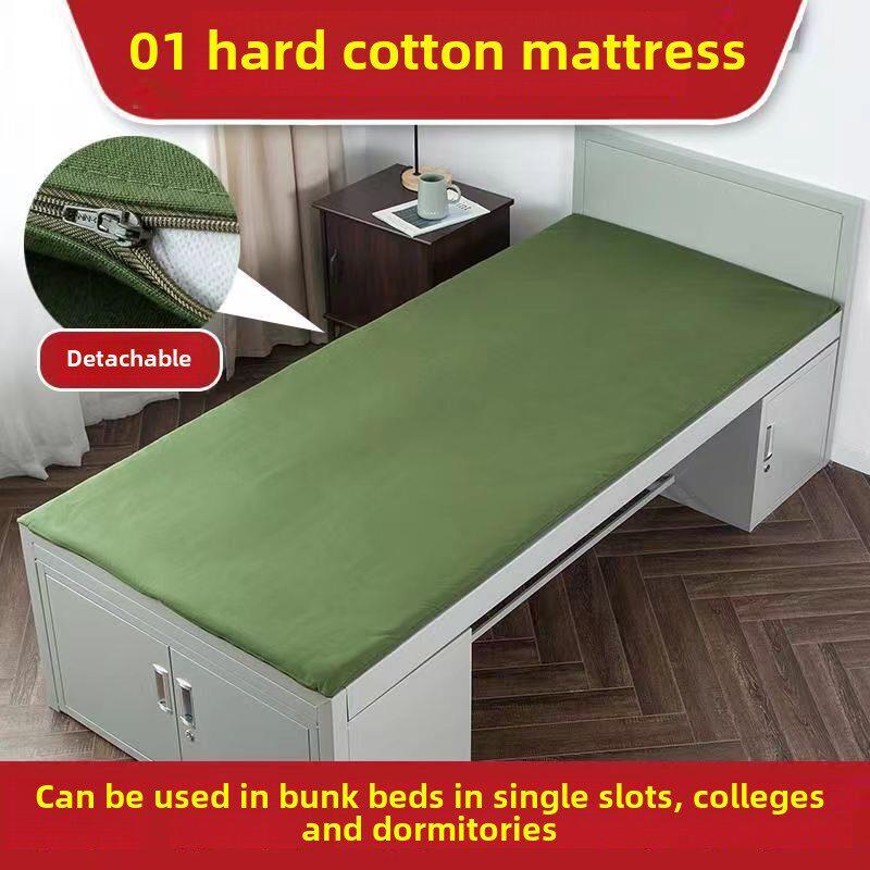 01 Mattress Thickened Military Green Mattress Mattress Set Removable and Washable Student Training Double-Layer