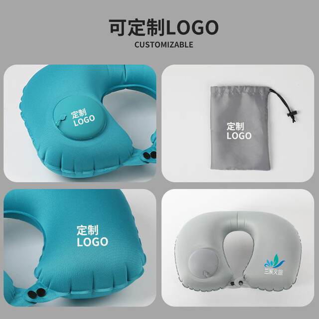 Inflatable U-Shaped Pillow, Neck Protection U-Shaped Pillow, Portable Travel Essential, Press-Inflatable for Car Travel, Nap Neck Pillow, Camping Pillow