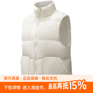 安踏面包羽绒服马甲女2026冬季新款鸭绒保暖立领加厚棉服背心外套