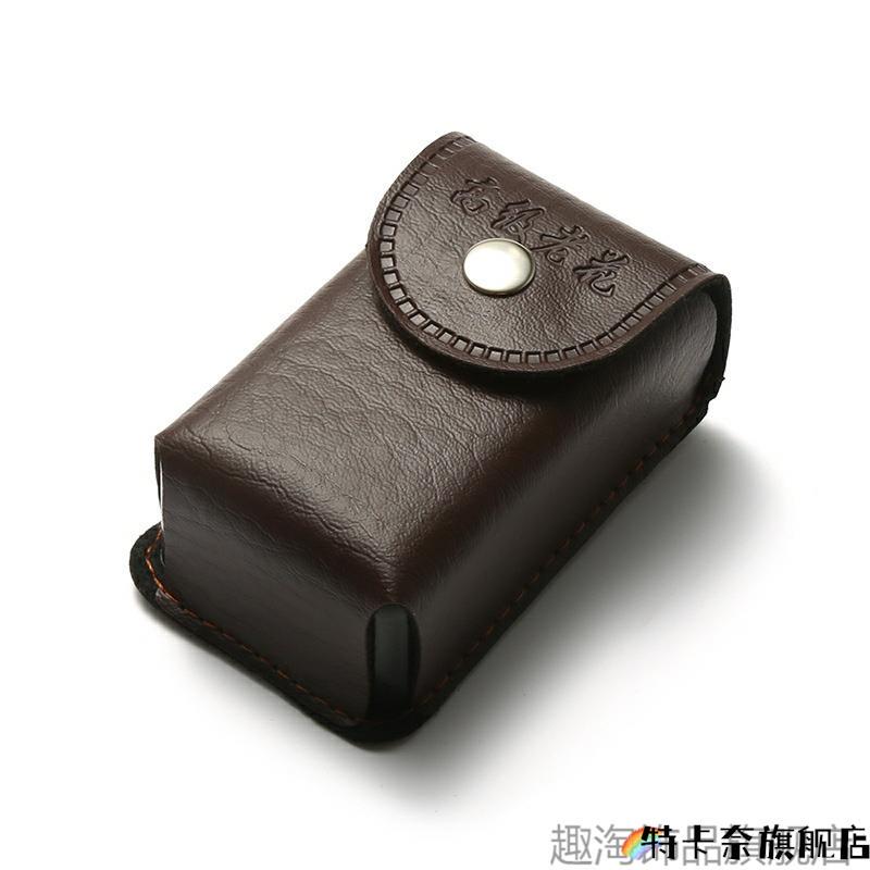 Genuine Leather Folding Glasses Case, Leather Box, Glasses Cover, Reading Glasses Portable Pouch, Can Be Worn on a Belt, Hanging on a Waist Bag, Leather Case for Men and Women