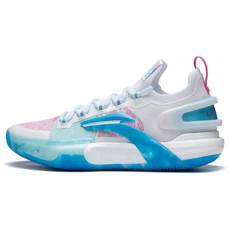 LiNing李宁 闪击9 Ultra Low 防滑耐磨 低帮 篮球鞋 男款 白蓝粉