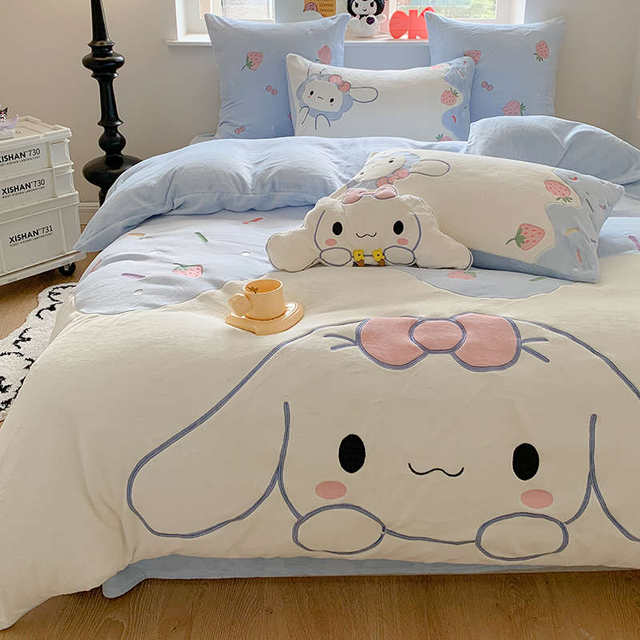 Yugui Dog Thickened Milk Fleece Four-Piece Set Double-Sided Fleece Warm Bedding Flannel Coral Fleece Children's Bed Sheets