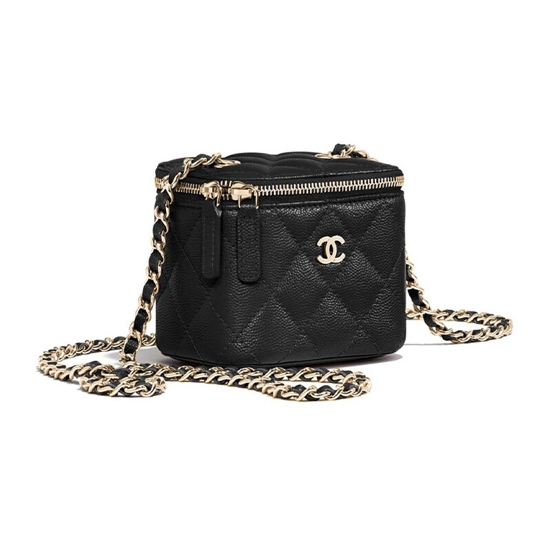 9.9 New Chanel/Chanel Grain-Embossed Cowhide Black Women's Mini Shoulder Crossbody Box Bag 9.9 New Chanel/Chanel Grain-Embossed Cowhide Black Women's Mini Shoulder Crossbody Box Bag