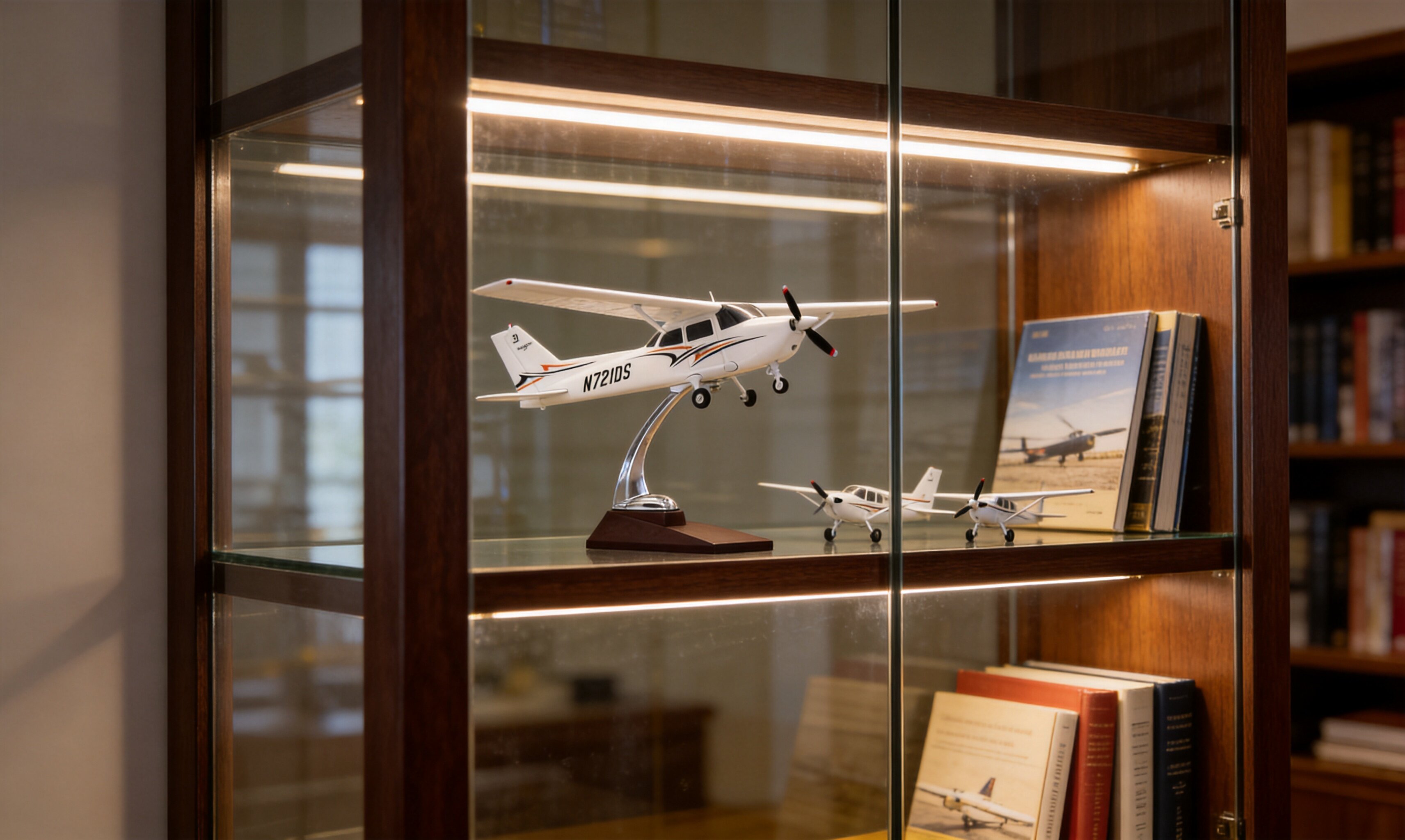 Cessna 172 in display cabinet