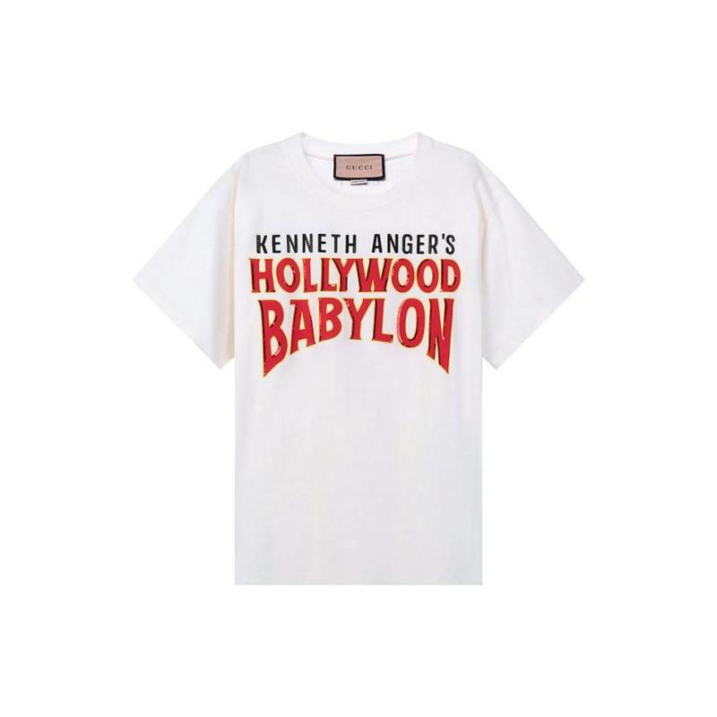 GUCCI/古驰 SS23 字母图案印花棉质短袖T恤 男款 白色