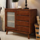 Nordic sideboard against the wall modern simple living room storage cabinet Japanese household solid wood storage tea cabinet storage rack