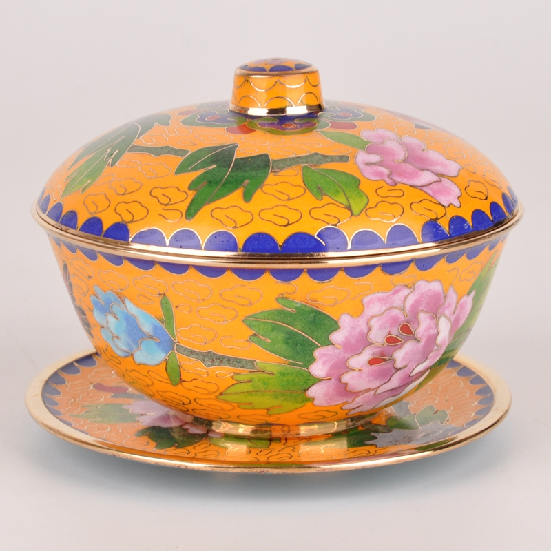 Jing Tai Blue Cover Bowl Tea Bowl Bronze Tire Pure Handmade Pinch Enamel Beijing Boutique View Tealan