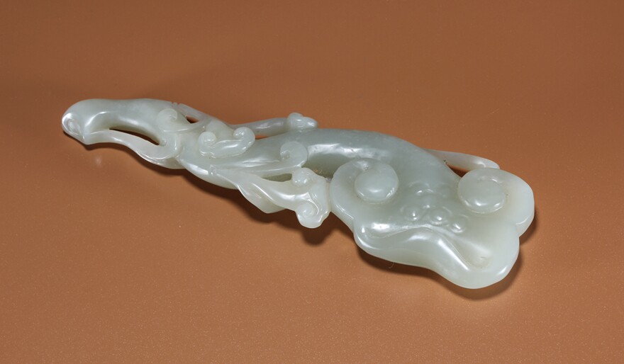Tibetan Treasures] Hetian Jade Ganoderma lucidum Wenwan Wenfang Decoration Ruiping A2719