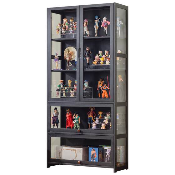 Display Cabinet, Glass Cabinet, Household Gap-Proof Dust-Proof Storage Shelf, Toy Display Box, Wine Cabinet