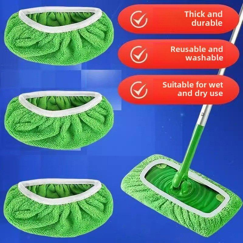 Mop Cloth Cover 2025 New Model for Home Use, Flat Mop Cloth with Thickened Elastic Band, Replacement for Home Dry and Wet Cleaning