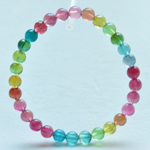 Beads 6 mm Brazilian natural rainbow color standard tourmaline bracelet for women weighing 10 8 grams candy color bracelet 28903