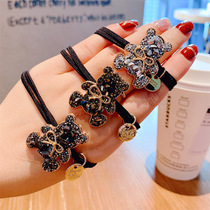 Internet celebrity heavy industry rhinestone bear hair rope hair accessories Japanese and Korean retro high elastic hair rubber band girls headband