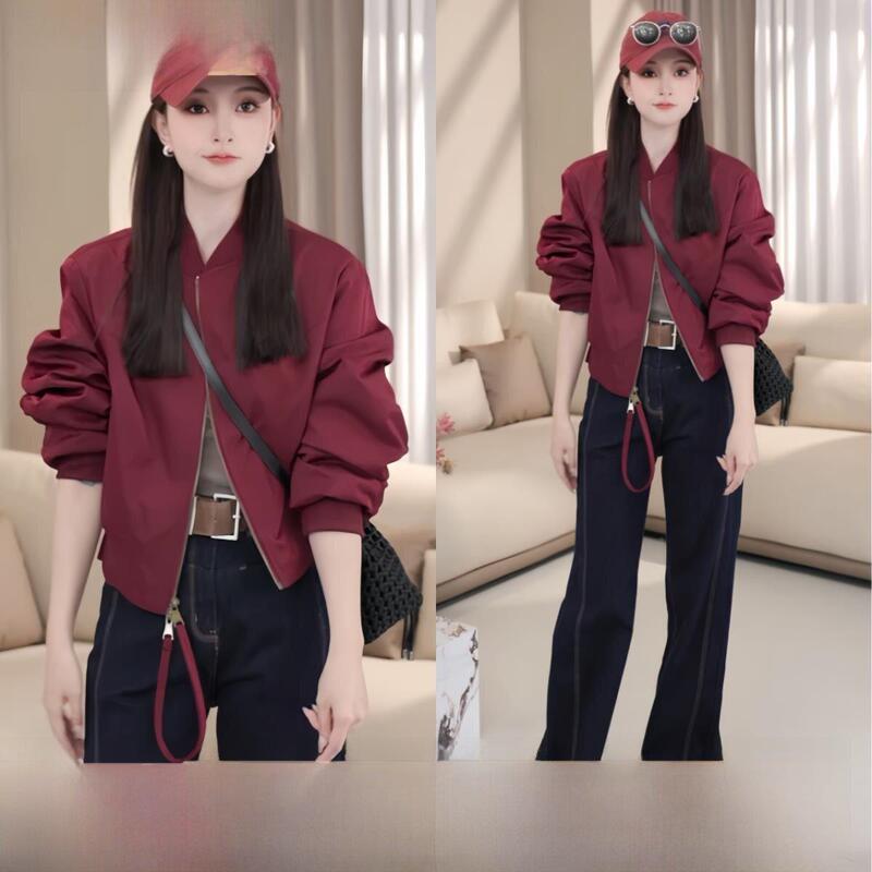 European Fashion Baseball Uniform Jacket for Women, 2025 Autumn New Style, Loose Fit, Slim Casual Jacket Top European Fashion Baseball Uniform Jacket for Women, 2025 Autumn New Style, Loose Fit, Slim Casual Jacket Top