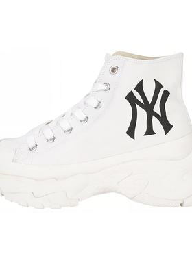 MLB Chunky 防滑耐磨透气 高帮 帆布鞋 男女同款 白色
