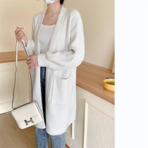 Knitted cardigan for women 2023 early autumn new style mid-length sweater for women fashionable foreign style loose outer thickened jacket