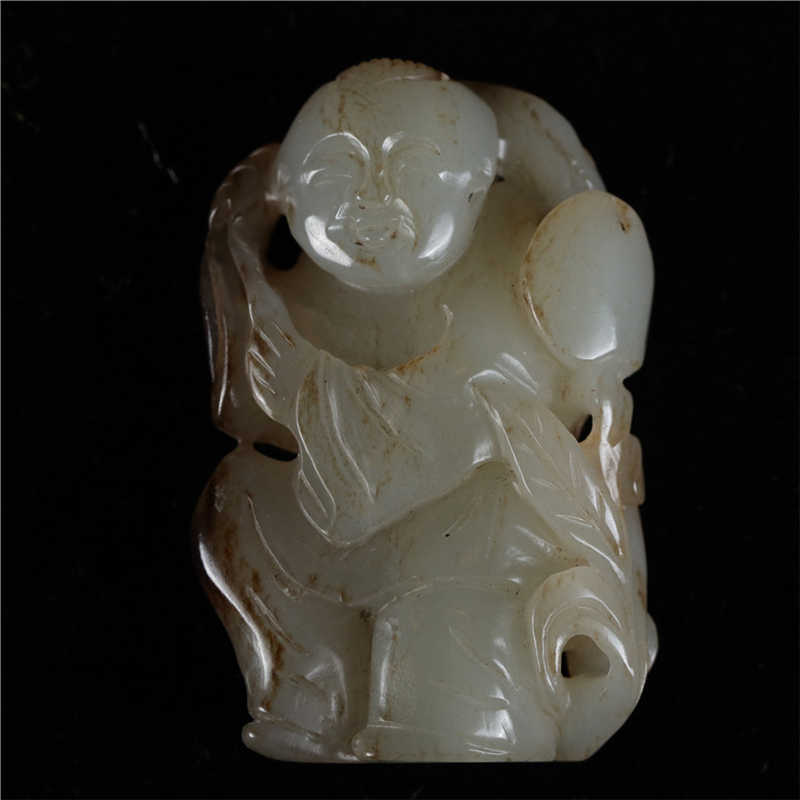中国古美術品　清の時代　和田白玉 砡　童子如意　蘇工　53g 中国古美術品 清の時代 和田白玉 砡 童子如意 蘇工 53g - メルカリ