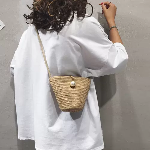 Плетеная летняя сумка через плечо, соломенная сумка на одно плечо, небольшая сумка