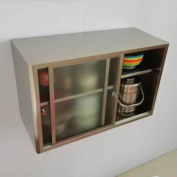 Stainless steel bathroom wall cabinets kitchen cabinets sliding door storage cabinets tempered glass sliding door storage cabinets