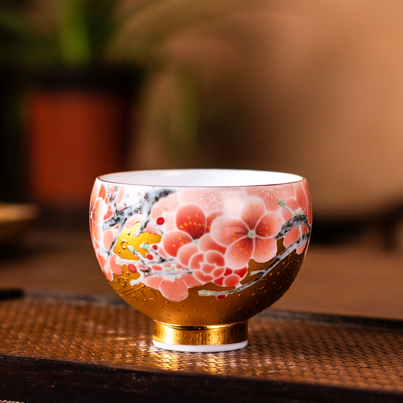 999 True gold hand-painted provincial master Xiao Jianhui's main personality Pink cup custom sparkling-Taobao