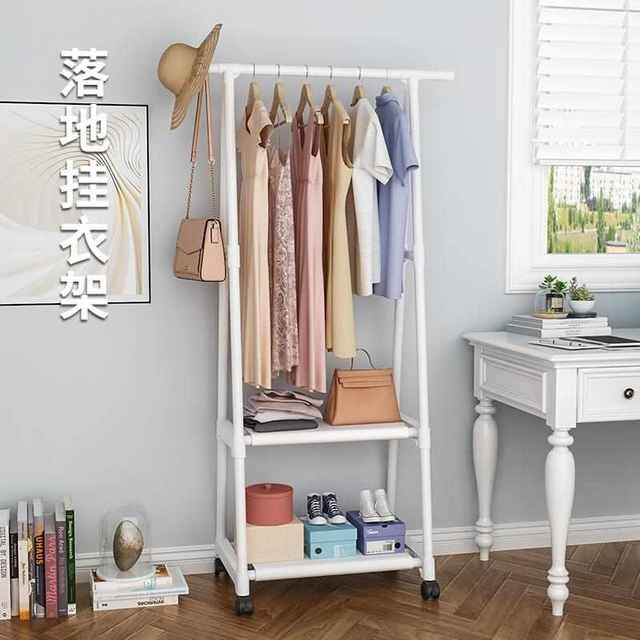 Clothes rack floor-standing multi-functional clothes drying rack for household simple clothes rack bedroom storage clothes gantry mobile storage rack