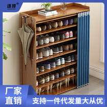Nanzhu shoe rack simple multi-layer household doorway economical large-capacity solid wood storage rack dust-proof shoe cabinet