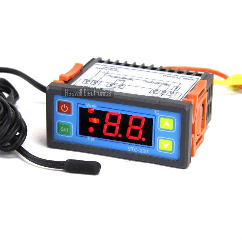 Stc-200 Compact Panel Temperature Controller for Seafood Machines, Single Heating or Single Cooling or Single Alarm, 220V