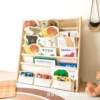Children's bookshelf desktop storage rack removable and washable kindergarten bookshelf simple storage rack baby solid wood fabric picture book rack