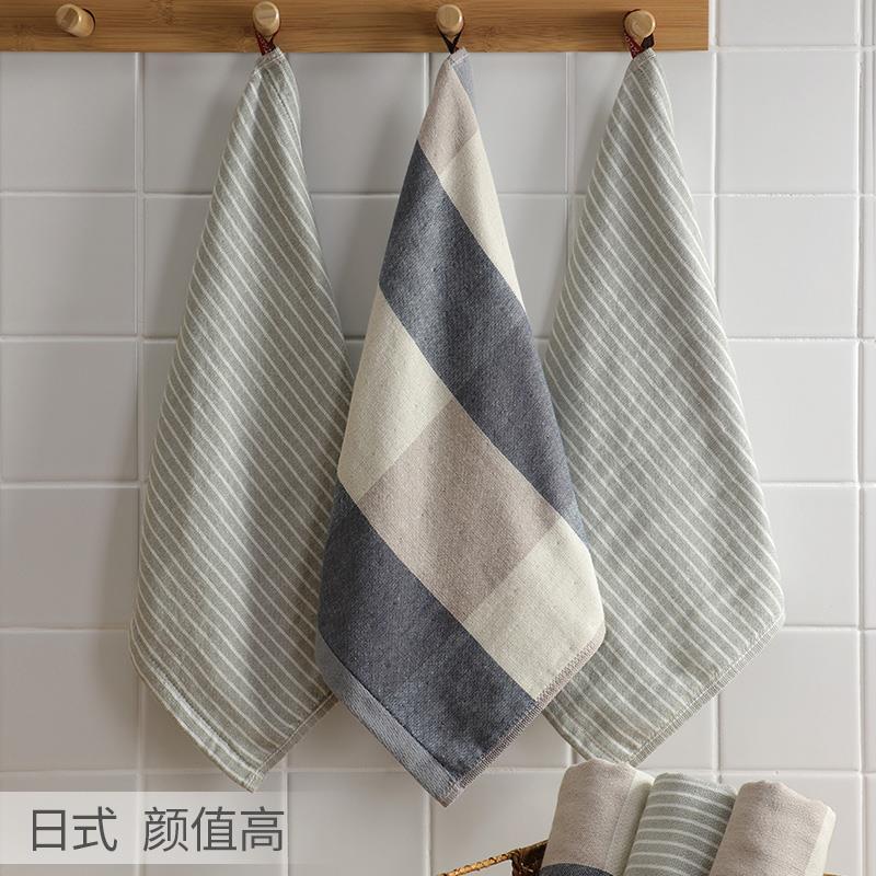 Japanese-Style Hanging Hand Towel, Strong Absorbent Cotton Hand Towel, Kitchen Rag, Bathroom Towel with Hanging Rope