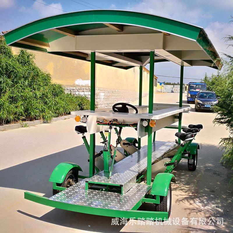 Patented Product: 6-Person Pedal-Powered Beer Bike, Fitness and Sightseeing Bar Bike, Tourist Area Cycling Bike, Street View Bike