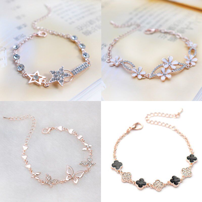 Girl Creative Nets Red Ancient Wind Ornaments Girlfriends Handmade Woman Trio With Birthday Gift Bracelets Women's Other Side Flowers