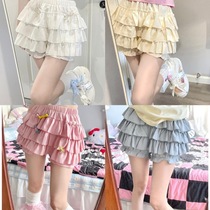 Fungus lace pumpkin pants puffy cake skirt pink soft girl slimming versatile sweet style A-line skirt