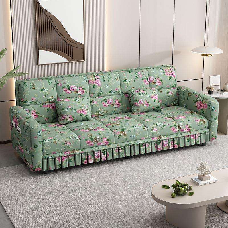 New multifunctional folding sofa bed dual-purpose small apartment fabric simple lazy living room rental clothing store
