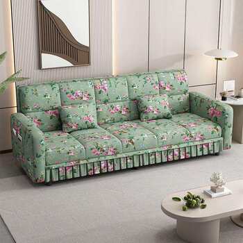 New multifunctional folding sofa bed dual-purpose small apartment fabric simple lazy living room rental clothing store