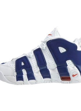 Nike Air More Uptempo Knicks 防滑 中帮 儿童篮球鞋 蓝白