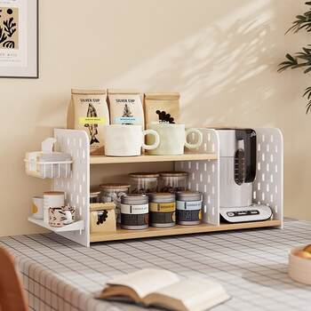 New desktop storage rack, dining table hole board storage kettle organizer, household table tea cup rack